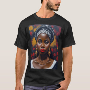 T-shirt Belle femme noire africaine peint