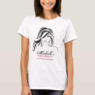 T-shirt Belle fille avec l'icône de maquillage de cheveux