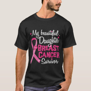 T-shirt Belle fille Cancer du sein Survivant Maman Papa