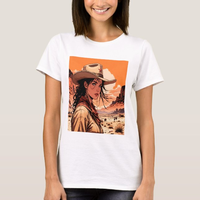 T-shirt belle fille occidentale (Devant)