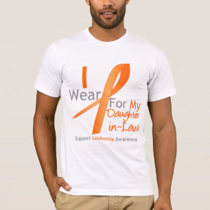 T-shirt Belle-fille orange de ruban d'usage de la leucémi