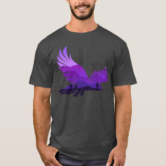T-shirt Belle forêt d'aigle volant Silhouette funn