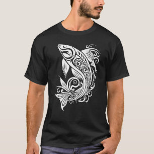 T-shirt Belle graphique vectoriel de poissons Nature Eau M