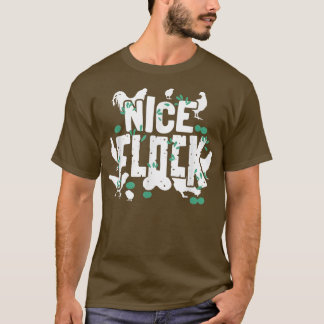 T-shirt Belle Horloge Graphique Poulet Fermier Vêtements &