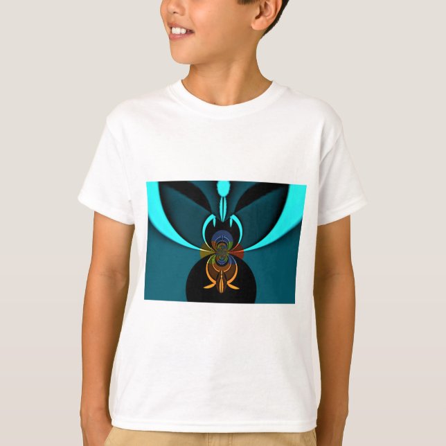 T-shirt Belle impression Cyan Abstrait Art (Devant)