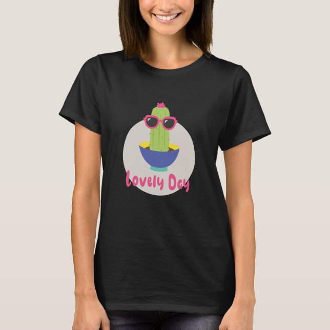 T-shirt Belle journée Kawaii drôles de cactus portant des  (Devant)