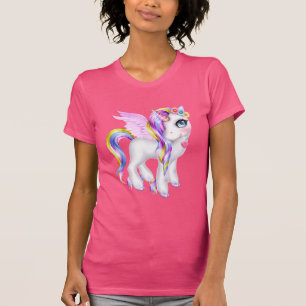 T-shirt Belle licorne avec Rainbow Mane & Tail