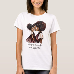 T-shirt Belle maman et fille noire
