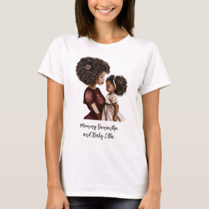 T-shirt Belle maman et fille noire