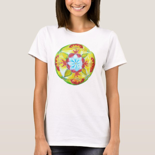 T-shirt Belle mandala Jaune (Devant)
