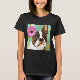 T-shirt Belle mariée rougissante Boston Terrier Dog Art