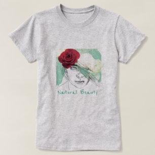 T-shirt Belle naturelle slogan Fleur Vintage
