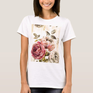 T-shirt Belle peinture florale victorienne