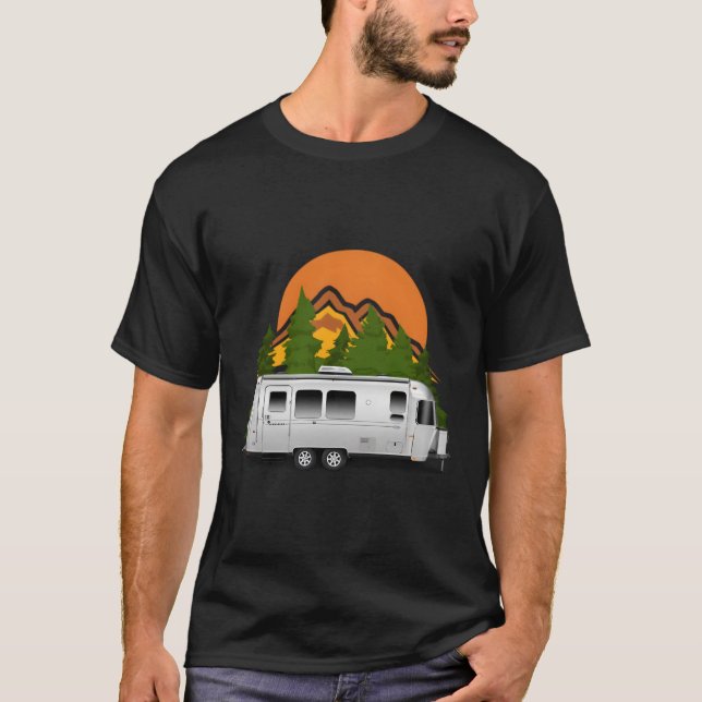 T-shirt Belle Rétro Airstream Camping Trailer Tee Pour (Devant)