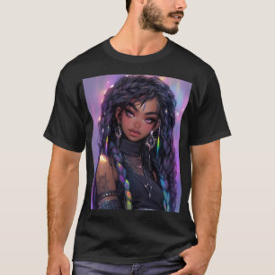 T-shirt Belle Stylish Braided Hair Anime Girl