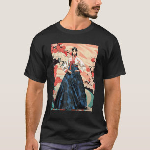 T-shirt Belle Sud-Coréenne portant Hanbok Seoul