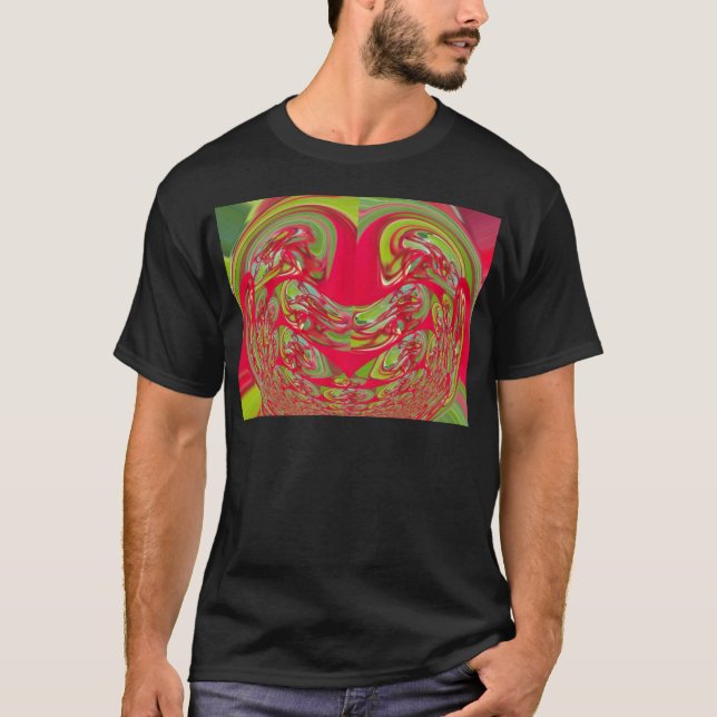 T-shirt Belle texture rouge et verte Couleur Art Abstrait (Devant)
