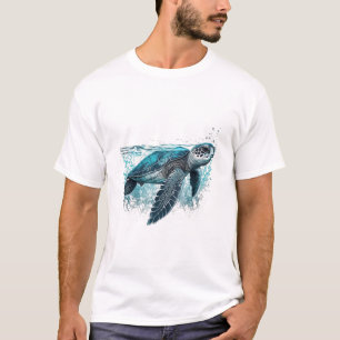 T-shirt Belle Tortue De Mer Dans L'Eau