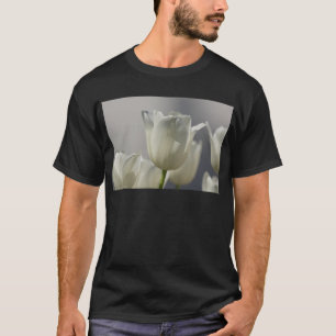 T-shirt Belle Tulipe de printemps blanche