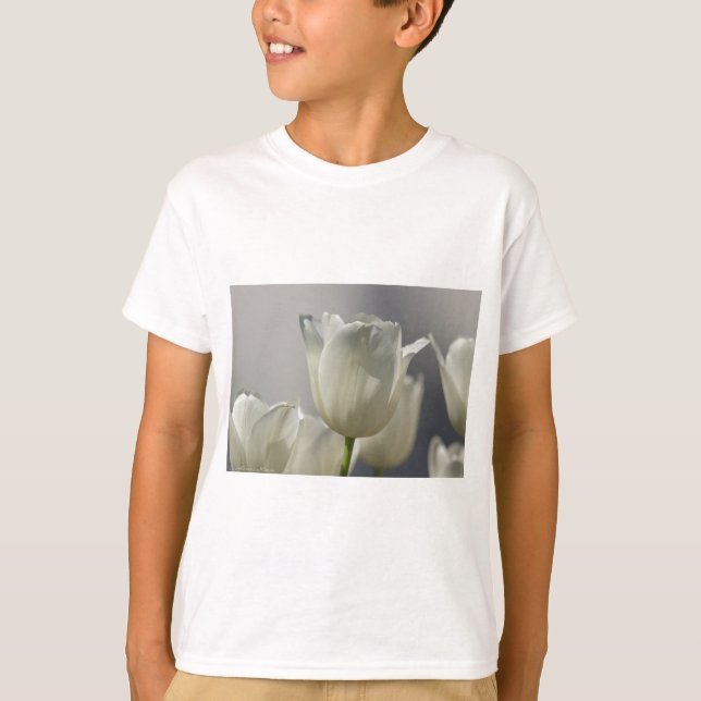 T-shirt Belle Tulipe de printemps blanche (Devant)