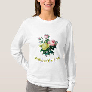 T-shirt belle vintage fleurs rose mariée mère
