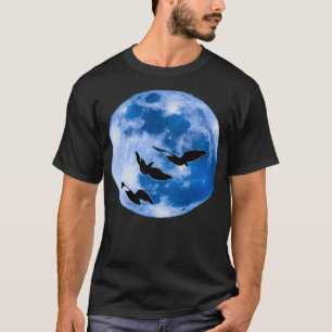 T-shirt Belle vue sur la lune et les oiseaux