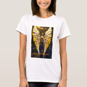 T-shirt Belles ailes d'ange en jaune et or