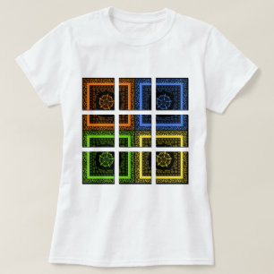 T-shirt Belles bandes géométriques à damiers colorées