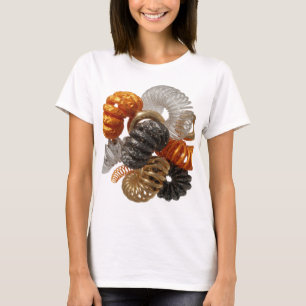 T-shirt Belles étiquettes de cheveux ORANGE ET OR argentée