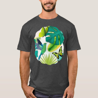 T-shirt Belles fleurs et papillons en été 1
