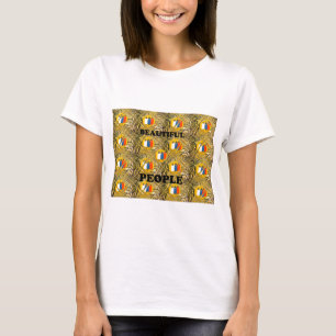 T-shirt Belles Personnes Couleurs Motif Traditionnelles Af