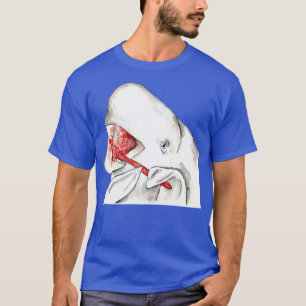 T-shirt Béluga balai brosse dents bain aquarelle