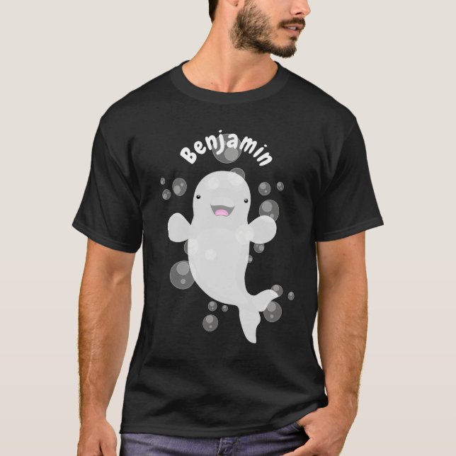 T-shirt Béluga mignon bulles dessin de dessin animé (Devant)