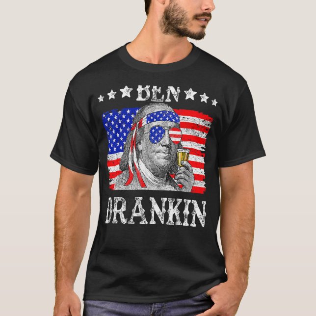 T-shirt Ben Drankin 4 juillet Benjamin Franklin Hommes Fem (Devant)