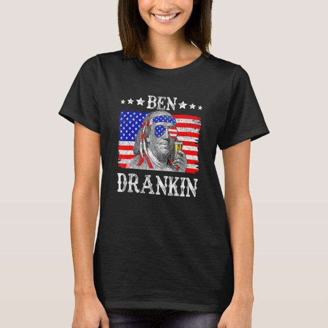 T-shirt Ben Drankin 4 juillet Benjamin Franklin Hommes Fem (Devant)