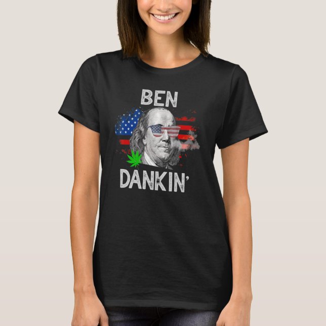 T-shirt Ben Drankin 4 juillet Benjamin Franklin Usa Fla (Devant)