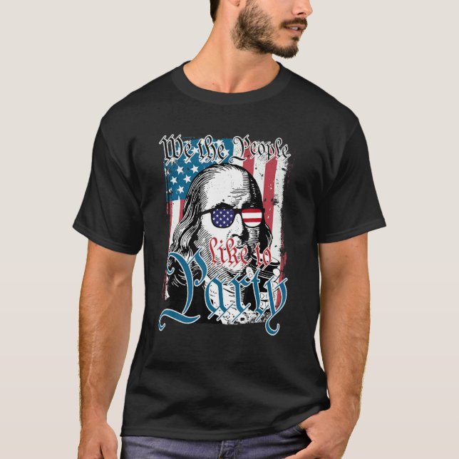 T-shirt Ben Drankin 4 juillet Nous, Les Gens, Aimons Parta (Devant)
