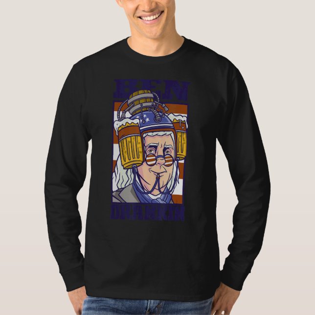 T-shirt Ben Drankin Boire Benjamin Franklin Mème Juillet (Devant)