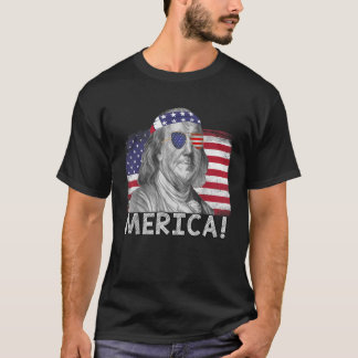 T-shirt Ben Franklin 4 juillet Garçons Hommes Merica Amer