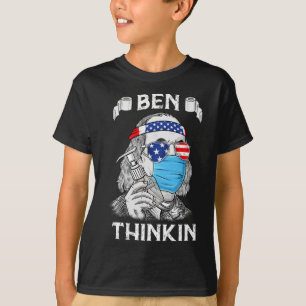T-shirt Ben Thinkin 4 juillet Fun Benjamin Franklin Part