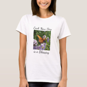 T-shirt Bénédiction de jour positive Papillon Monarque col