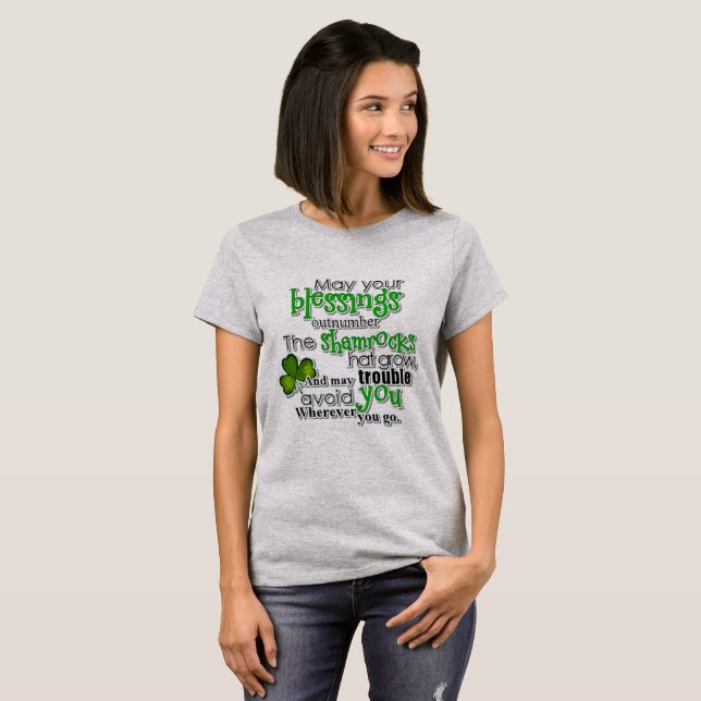 T-shirt Bénédictions Plus Nombreuses Que Les Shamrocks (Devant entier)