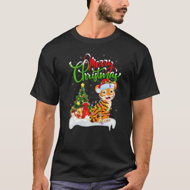 T-shirt Bengal Tiger  Xmas Decorations Bengal Tiger Christ (Devant)