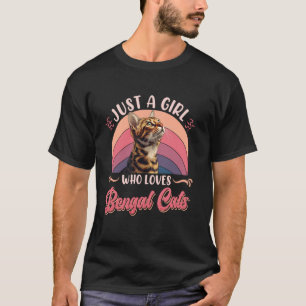 T-shirt Bengale Cat JUSTE UNE FILLE QUI AIME BENGAL CATS V