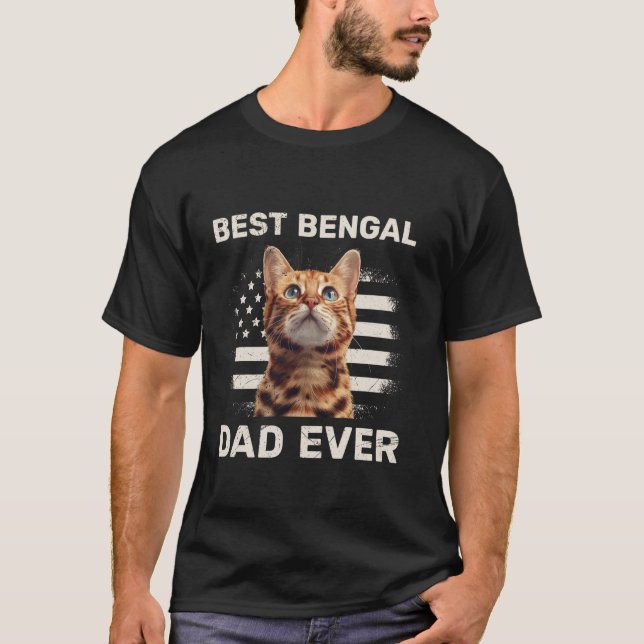 T-shirt Bengale Chat BEST BENGAL CHAT DAD JAMAIS drôle Ben (Devant)