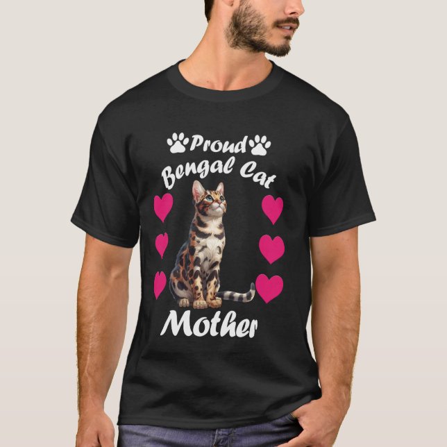 T-shirt Bengale Chats FIER BENGAL CAT MÈRE Funny Bengale M (Devant)