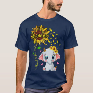 T-shirt Béni D'Être Appelé Grand-Mère Tournesol Eléphant 