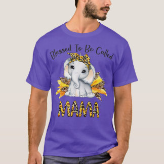 T-shirt Béni D'Être Appelé Mama Sunflower Elephant Mothe