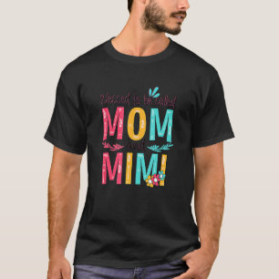 T-shirt Béni D'Être Appelé Maman Et Mimi Grand-Mère Floral