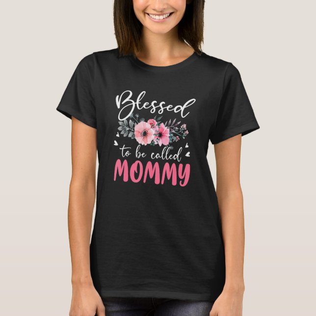 T-shirt Béni D'Être Appelé Maman Floral Tie Dye Maman Moth (Devant)